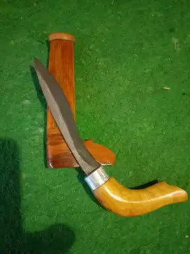 BADIK MINI UK 10,7 CM GAGANG COKLAT, SARUNG COKLAT