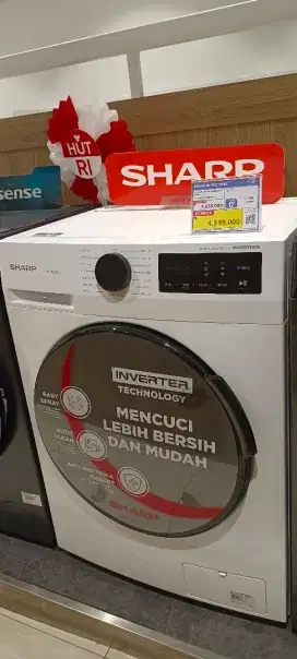 Mesin Cuci Sharp Front Loading 8kg (Kredit Tanpa Dp)