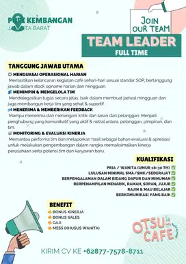 Team Leader untuk Cafe
