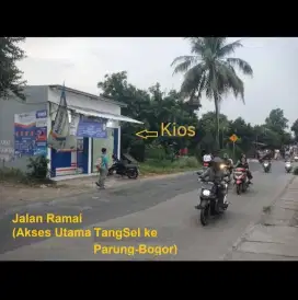 DISEWAKAN KIOS STRATEGIS. 14jt nego. Jalan raya utama Tangsel ke Bogor