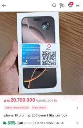 Iphone 16 pro max 512 dessert ibox new segel