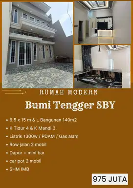 Rumah Modern, Murah, Perumahan Tengger - Manukan Surabaya Barat