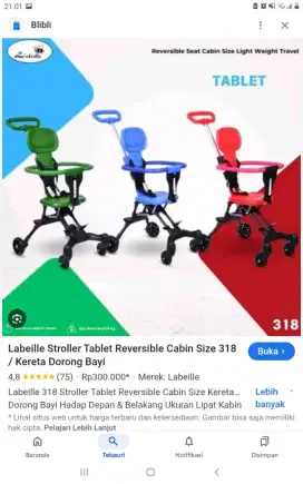 Dorongan bayi hadap depan belakang masih baru