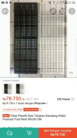 Palet Alas Tatakan Kandang ukuran 90 x 30 cm