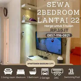 2 kamar sewa furnished lengkap apartemen bassura city