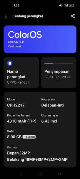 Oppo Reno 5f 8/128