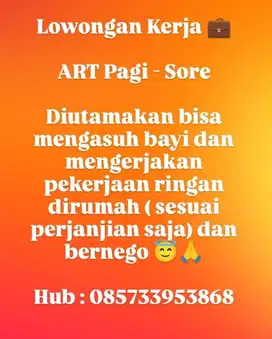 Lowongan kerja Baby sister atau Pengasuh Bayi