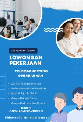 Loker telemarketing dibutuhkan segera