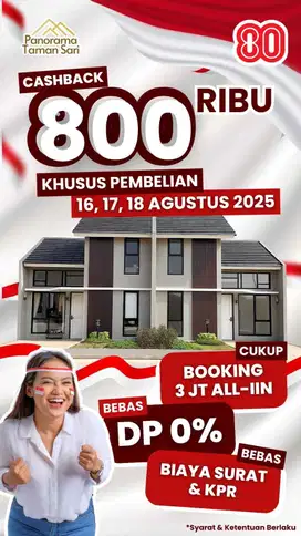 RUMAH CLUSTER PANORAMA TAMANSARI TANPA DP