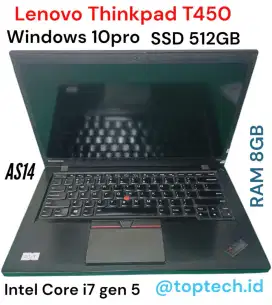 Laptop Lenovo Thinkpad (Hitam) Intel core i7 SSD 512gb Ram 8 GB
