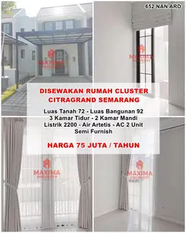 Disewakan rumah 2 lantai citragrand bagus banget