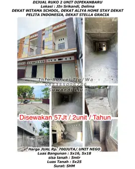 Dijual/disewakan ruko jln.srikandi