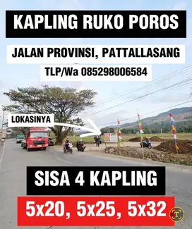TANAH KAPLING PINGGIR POROS PATTALLASSANG, JALAN PROVINSI DI GOWA