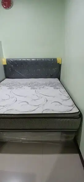 Spring Bed Set Platinum Double Pillowtop Uniland Springbed - Uniland