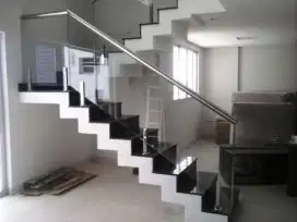 Railling tangga kaca tempered / Reling tangga / railling balkon