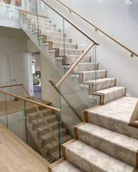 Railling tangga kaca tempered / Reling balkon kaca tempered / Railing