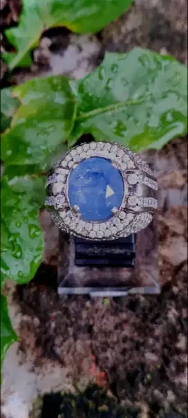 Preloved Batu Blue Sapphire Ring Perak