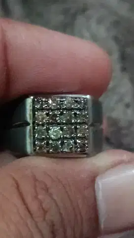 Cincin diamond ring perak