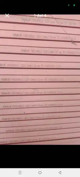 Gipsum anti api merk Knauf 15 Mili