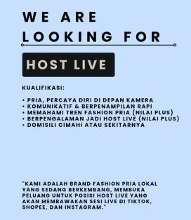 Host live fashion pria