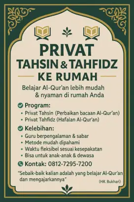 privat Tahsin dan Tahfidz wilayah bandar Lampung dan sekitarnya