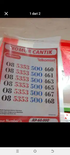 Nomor Cantik Telkomsel 12 Digit