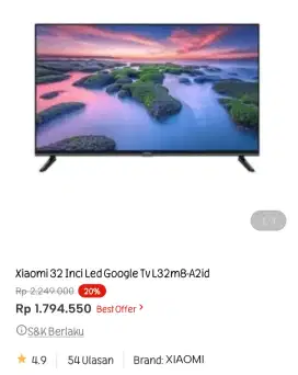 Xiaomi led google tv 32 inci