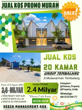JUAL KOS JUMBO 20KT+20KM MULAWARMAN UNDIP TEMBALANG