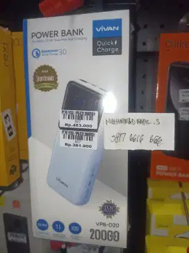 Power Bank VIVAN VPB-D20 kapasitas 20000mAh