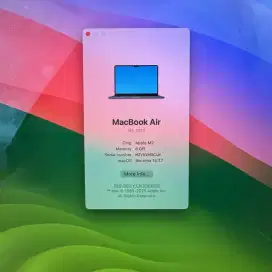 Macbook Air M2 Ram 8 Ssd 256 Layar 13 inch Full set Midnight Blue