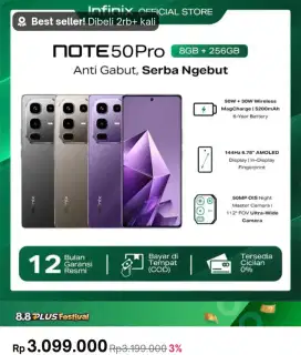 Infinix Note 50 Pro 8/256 Seminggu Pemakaian