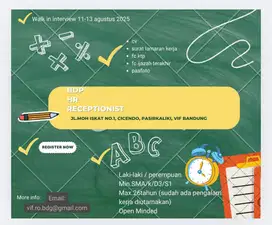 Dibutuhkan segera Staff Kantor