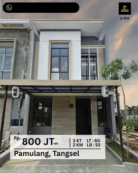 Rumah 2 Lantai Model Jepang Modern di pamulang, pondok cabe