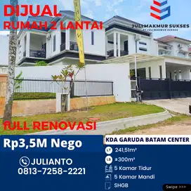 Dijual Rumah 2 Lantai di KDA Garuda Batam Center