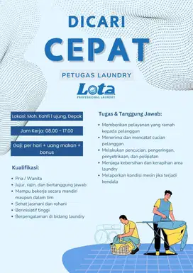 LOWONGAN KERJA LOTA LAUNDRY