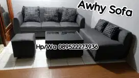 Sofa Minimalis + Puff kotak, Kain Kagawa Informa..