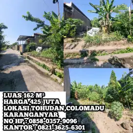 JUAL TANAH LOKASI TOHUDAN, COLOMADU, KARANGANYAR