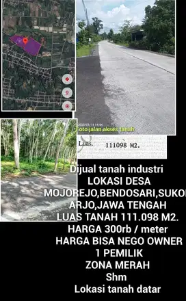 dijual tanah industri murah 300rb permeter