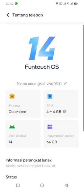 Vivo Ram. 4+4/64 Fullset mulus ori semua