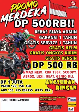 PROMO TERBATAS DP MULAI 500RIBU