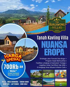 Jual tanah kavling SHM puncak 2 bogor_view gunung udara sejuk