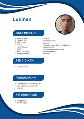 Saya lagi cari kerja lulusan SD