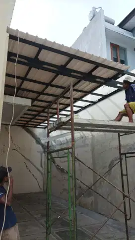 Kanopi ekonomis canopy upvc rooftop solarflat almini bangunan