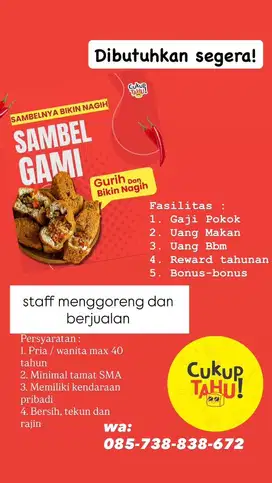 Dibutuhkan segera