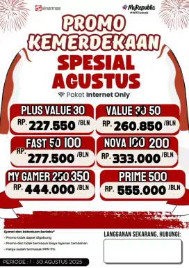 Promo Pemasangan Wifi MyRepublik hanya 200.an/bulan