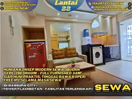 Tempati Sekarang! Sewa 2BR Furnished Fasilitas Lengkap Di Bassura City
