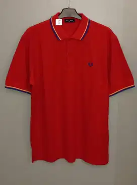 FRED PERRY TWIN TIPPED RED POLO SHIRT