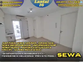 Sewa Cepat! 2BR HOOK UNFURNSIHED Dekorasi Sesuai Gaya Di Bassura City