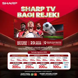SHARP TV BAGI REZEKI   minimal pembelian tv 50 free gopay up to 1jt