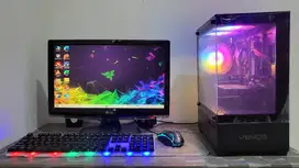 KOMPUTER CPU GAMING EDITING FULL SET MONITOR I5 3470 RAM 16GB VGA DDR5